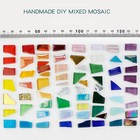 300pcs 300g Green Mixed Irregular Glass Mosaic Tiles Pre-cut Diy Craft Set