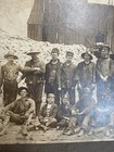 Pre 1910 Miners Photo Cabinet Card  Men And One Young Boy With Oilwick Hat Lamps
