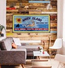 6ft Jaws Amity Island Billboard Sign Banner Art Movie Graffiti Beach Pool Bar