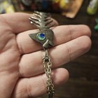 Vintage Taxco Mexican Sterling Silver Articulated Fish Skeleton Necklace Vi Mark