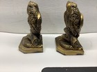 Pair Vintage Antique Brass Owl Bookends Mid-century Heavy Figurines