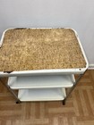 Vintage Cosco Cart White Utility Retro Mid Century Modern Metal Rolling Bar Tea