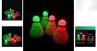 Colorful Nighttime Badminton Set - 4 Led Shuttlecocks For Indoor outdoor Fun