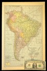 Vintage Map South America Original Atlas Steamer Line Shipping Routes Railroads