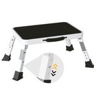 Adjustable 3-level Folding Step Stool - Heavy Duty Metal  330lbs Capacity