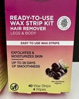 X2 Veet Ready-to-use Wax Strip Kit Hair Remover Legs   Body  40 Wax Strips  Read