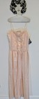 Vintage Lilly Of France Rosa Puelo-szule Peach Satin Gown Dress Drop Waist Nwt
