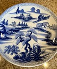 Antique Japanese Signed Arita Ko-imari Blue White Ceramic Porcelain Charge 13 5   