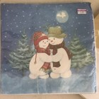 Nos Vtg Christmas 3-ply Dinner Napkins Snow Day Country Xmas Made In Usa Sealed