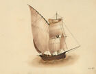 M g - Framed Early 19th Century Watercolour  Sailing Ship