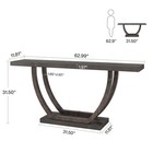 63-inch Wood Console Table With Geometric Metal Base  2-tier Farmhouse Sofa T   