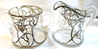 Antique art Nouveau sterling Silver Overlay Cream And Sugar engravable 