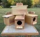 4pc Solid Cedar Backyard Squirrel House Nesting Box - Wooden Wildlife Box- Large