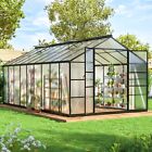 10x16 10x18ft Polycarbonate Greenhouse  Quick Setup  Roof Vent  Walk-in Aluminum