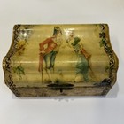Antique Victorian Celluloid Mirrored Vanity Courting Couple Scene 5 5x4   x3    Size