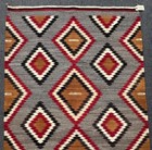 Antique Navajo Rug Ganado  Az Ca  1920s Banded Ends  Serrated 43  X 74 