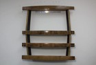 Whiskey Barrel Stave Wall Bar 4-shelf     Reclaimed Bourbon Display   Handmade Usa