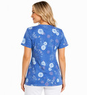 Flower Blue Scrub Top