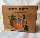 Vintage Nevco Oak Index Recipe Card File Box Globe-wernicke Mcm Japan Never Used