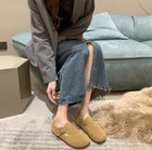 Chic Womens Fur Lining Flats Slip On Buckle Moccasins Loafers Shoes Warm Winter