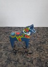 Nils Olsson Vintage Wood   Hand Carved Swedish Blue  Dala Horse  