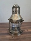 Vintage Nautical Brass Maritime Boat Anchor Oil Lamp   Antique Ship Lantern Gift