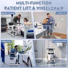 Bedside Commode Wheelchair Patient Lift  Adjustable Height  440 Lb  White black