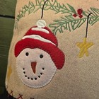 Primitive Farmhouse Christmas Snowman Pillow Wool Felt 14  X 20  New