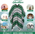Traditional Mexican Baja Poncho Men And Women Authentic Gaban Serape Sarape Blan