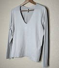White Stag Pullover Shirt Women   s Size 12 14 V-neck Long Sleeve Beige Thick