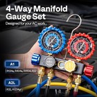 Hvac 4 Way Ac Manifold Gauge Set R134a R1234yf R410a With 4 Hoses Quick Couplers