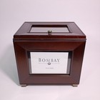 Vintage Bombay Company Wooden Photo Keepsake Box 5-slot Glass Display Memory Box