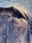 Heavy Duty Vintage Leather Welding Jacket  Cowhide Heat   Flame Resistant Grey M