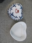 Rms Titanic White Star Line Artifact Collection China Heart Shaped Trinket Box