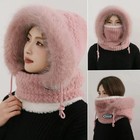 3 In 1 Womens Knit Beanie Hat Fleece Lined Winter Scarf Mask Set Snow Caps