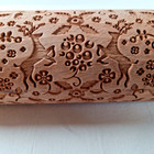 Embossed Springerle Type Rolling Pin Wood Dancing Reindeer 17  Long Cookies