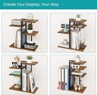 Asymmetric 5-tier Desk Shelf rustic Wood Metal Desktop Organizer For Home Office