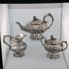 Sterling Silver S Kirk   Son 3pc Tea Set Repousse No 200   63 20 Ozt