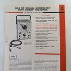 Vintage 1960   s Rca Rf Signal Generator With Sweep Features Specification Sheet