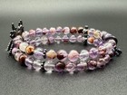 Handcrafted Natural Crystal Bracelet Purple Phantom Quartz Gemstone Jewelry
