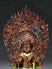8 6  old Dynasty Bronze Ware 24 K Gold  Kwan-yin Guanyin Quanyin Buddha Statue