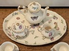 Burton   Burton Miniature Porcelain Insect Tea Set Morning Meadow 10 Pieces Bugs