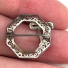 Victorian Antique Sterling Silver Brooch Wreath Bow Dainty Feminine Cottagecore