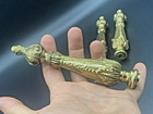 Victorian Ornate Brass Finials Decorative Furniture Curtain End Handle Set Of  4