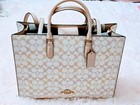 Coach Large Maggie Tote Bag In Pretty Signature Canvas Chalk pink Cdz06 Nwt