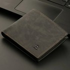 Small Leather Wallet For Men With Zipper Coin Purse   Retro Thin Card Clutch 
