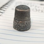 Antique Stern Brothers Sterling Silver Thimble Size 11 Floral Anchor Hallmark