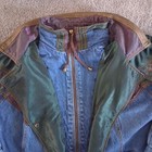Rare Current Seen Vintage 90s Heavy Denim Coat Size M Double Layer Winter