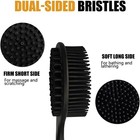 Long Handle Silicone Back Scrubber  Double Sided Bath Body Brush For Shower Men
