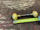 Vintage Antique Solid Brass Oval Door Knob Set W  Spindle Knobs 2   